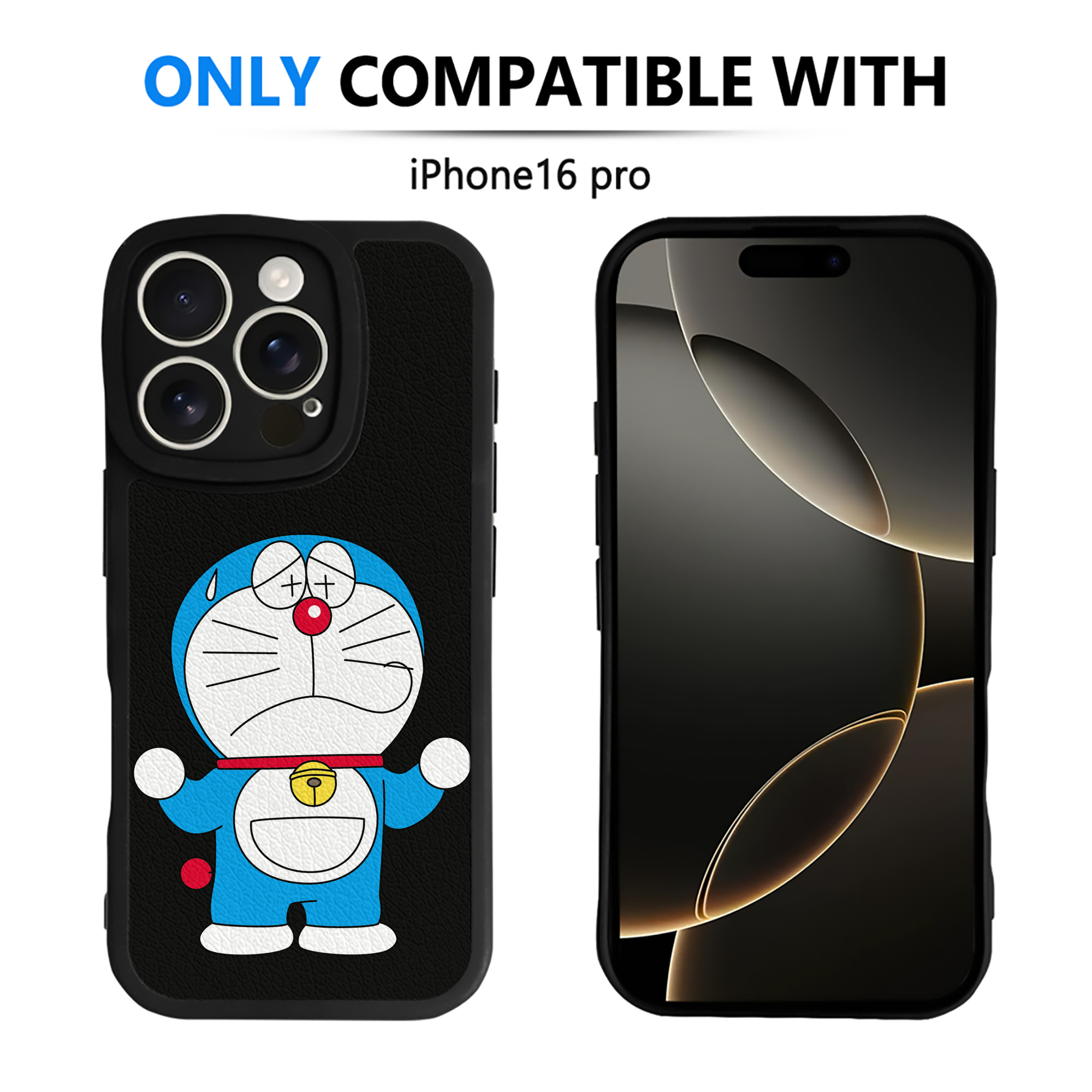 （画像用） ドラえもん Doraemon 【iPhone 16シリーズ対応】シリコンスマホケース（レザー調） 材質：シリコン